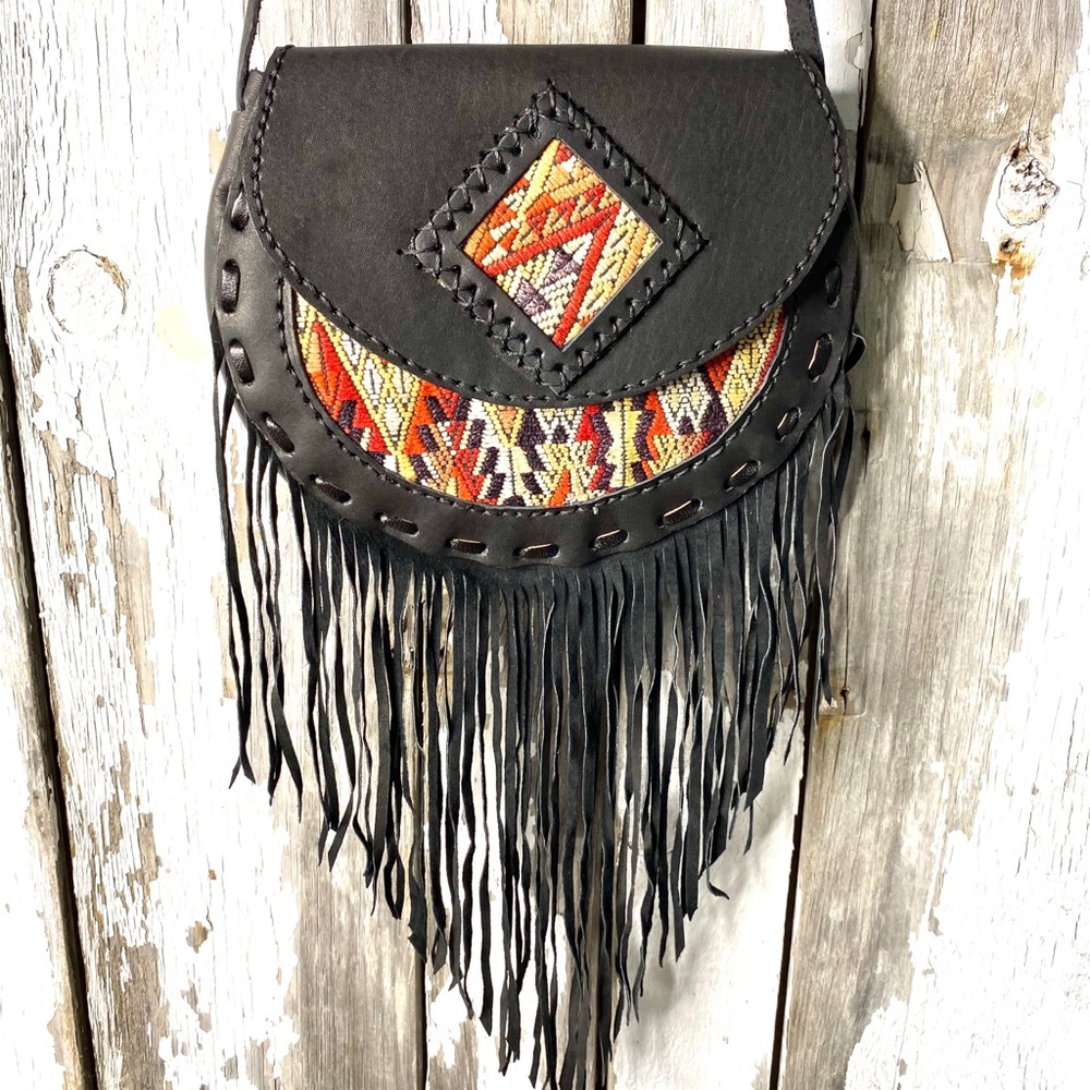 Huipil festival bag fringe artisan textile boho